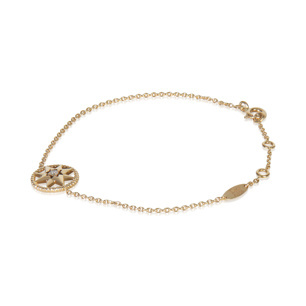 Christian Dior Yellow Gold Mother Of Pearl and Diamond Rose Des Vents Bracelet - Picture 4 of 4